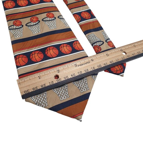Keith Daniels Basketball Themed Silk Tie Designer Sports Dad Gift Play Ball - Picture 3 of 5